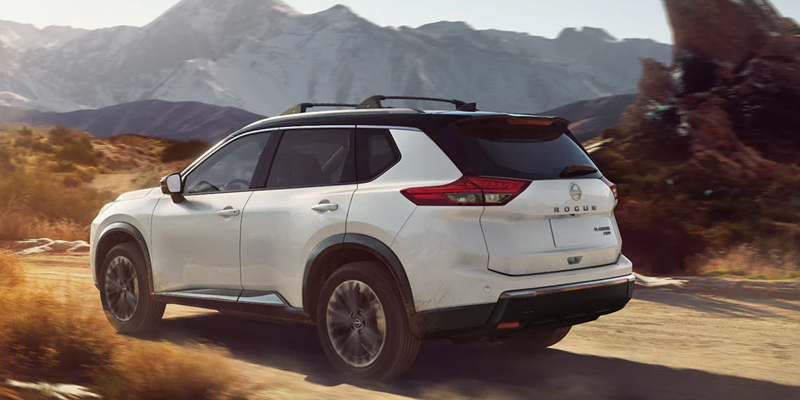2026 Nissan Rogue cruising on dessert road
