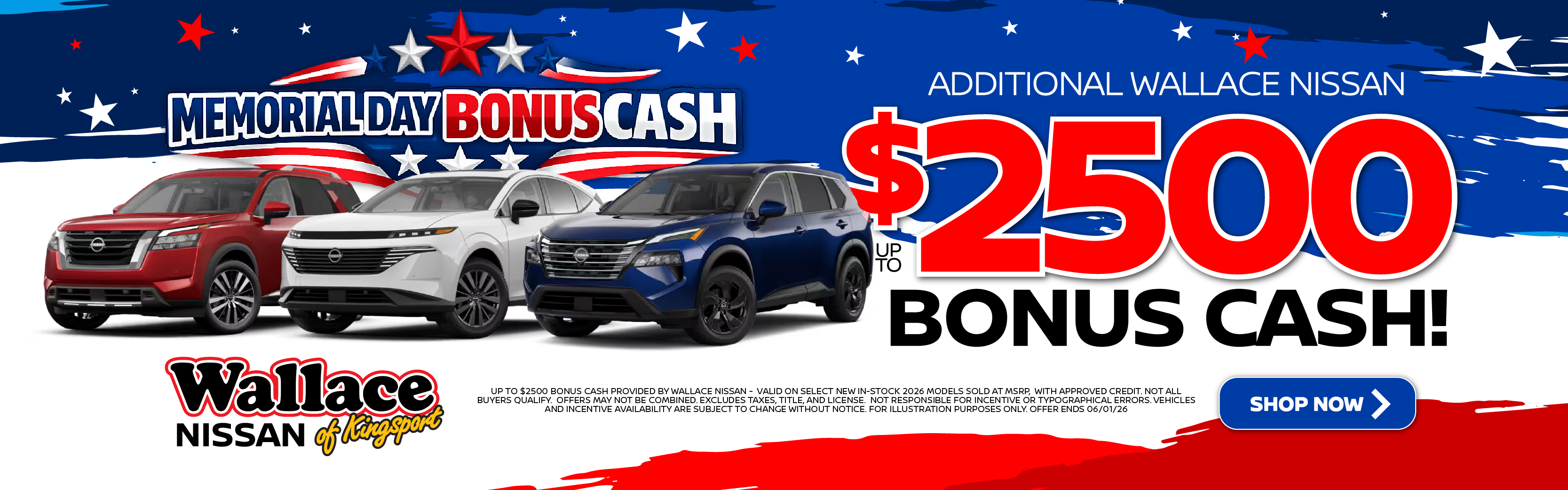 $2500 Bonus Cash!