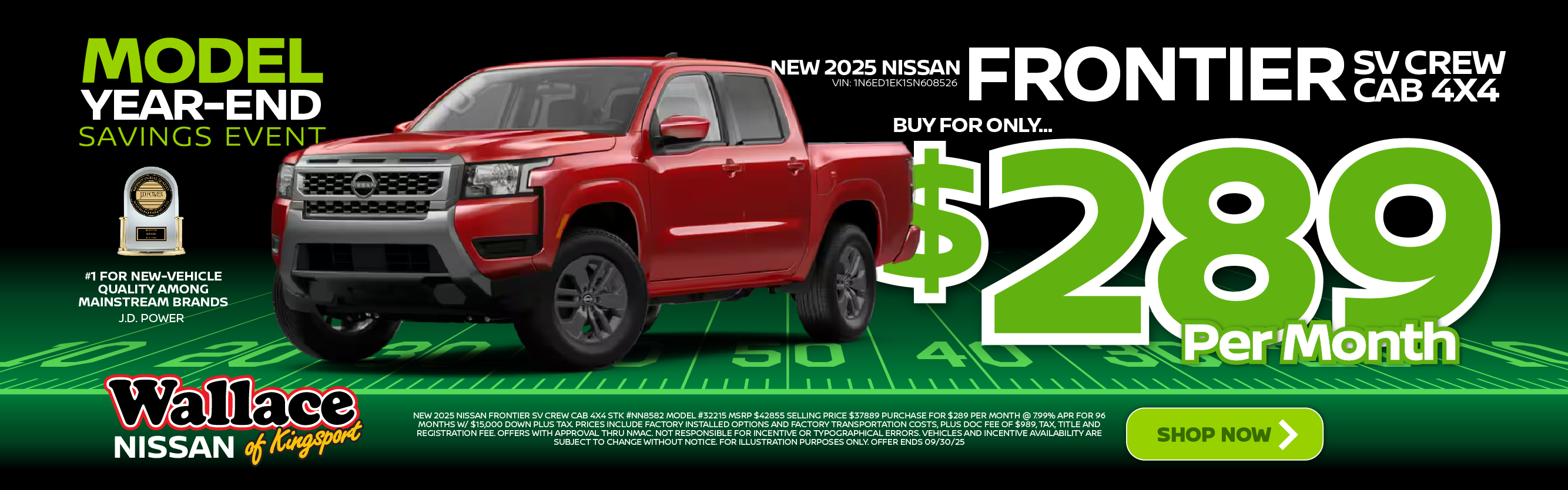 New 2025 NISSAN Frontier SV Crew - Buy for $289 per month