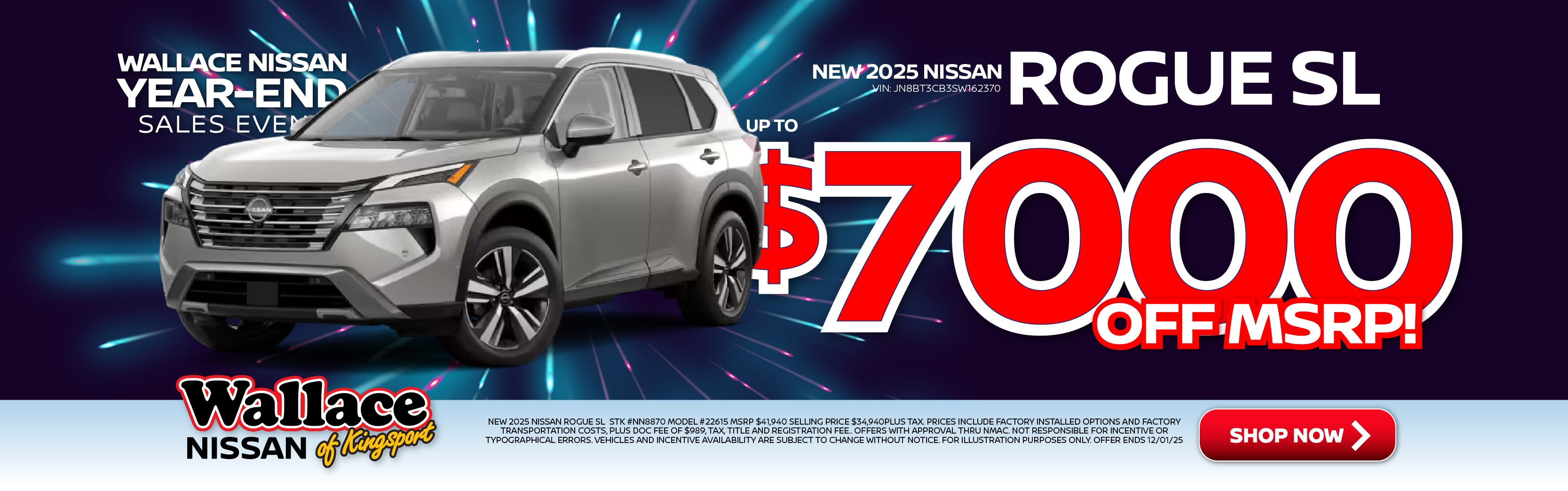 New 2025 NISSAN ROGUE SL $7000 off MSRP
