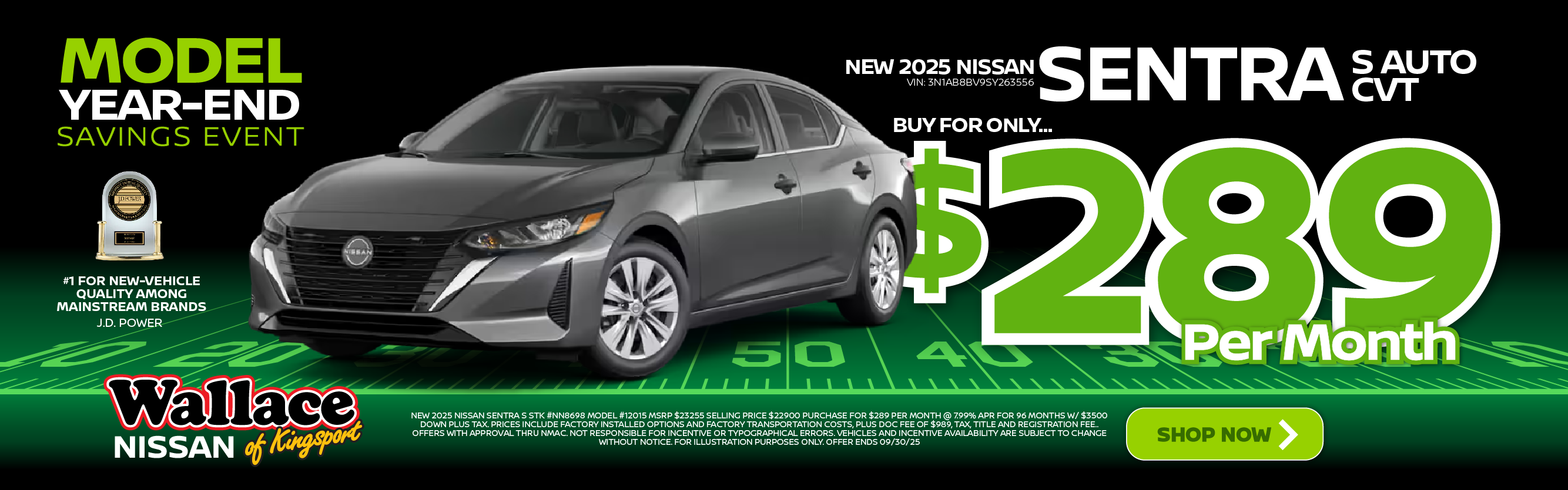 New 2025 NISSAN Sentra S Auto CVT - Buy for $289 per month