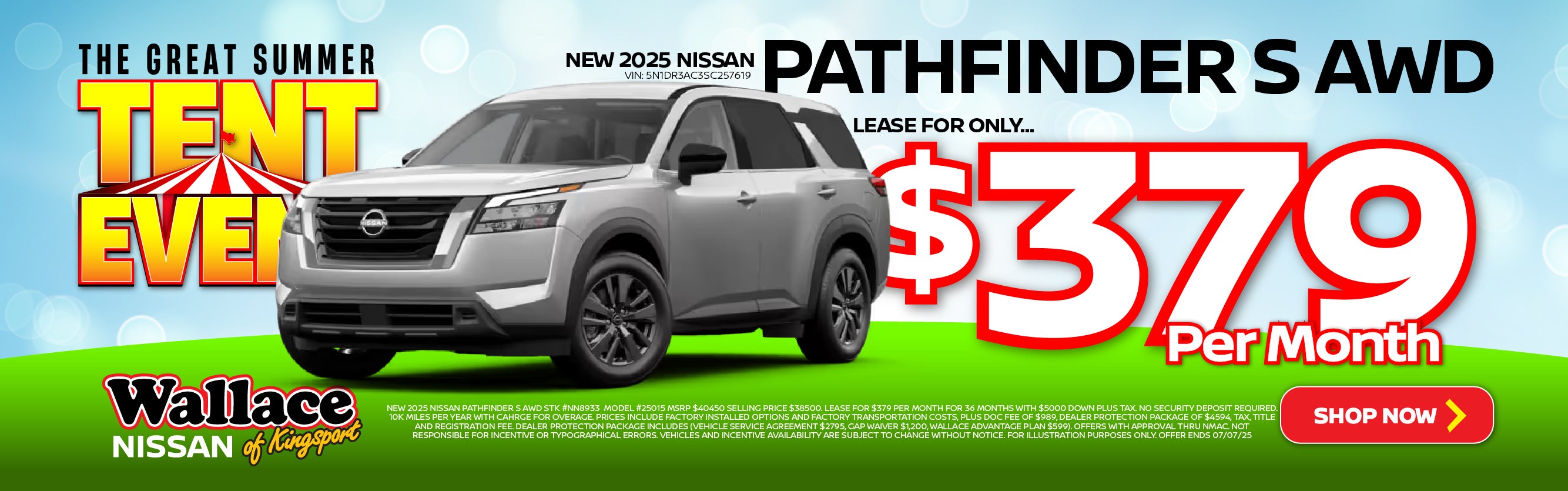2025 Pathfinder S AWD Lease Offer