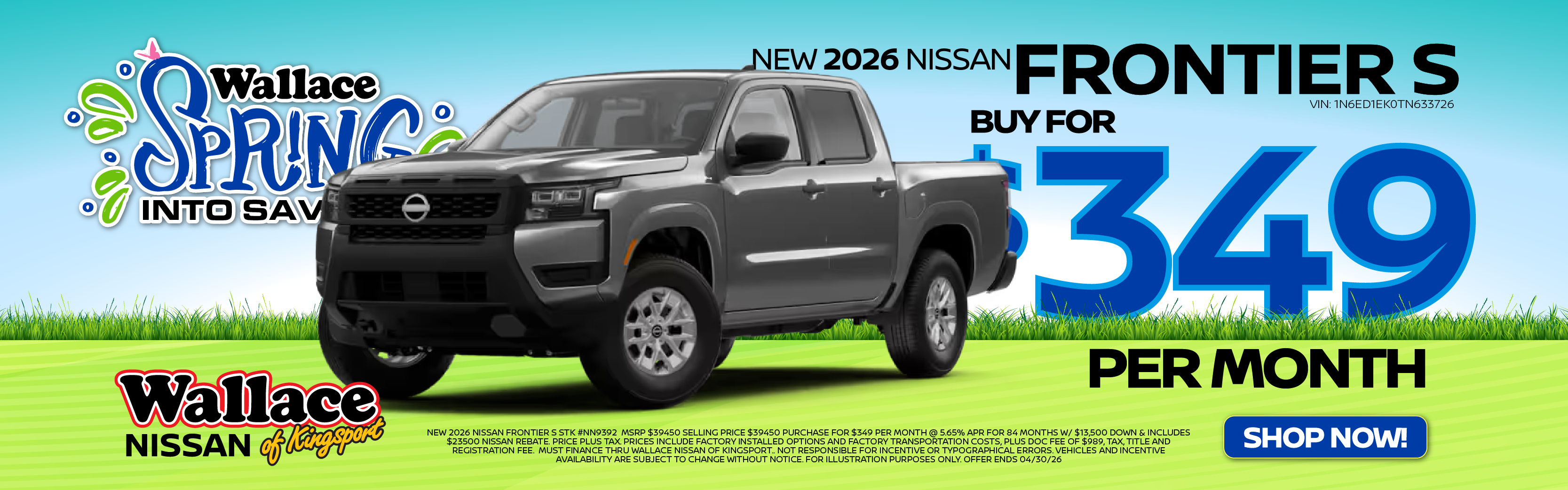 New 2026 Nissan Frontier S